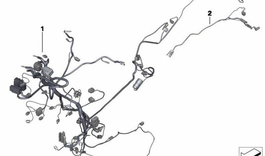 Mazo de cables trasero OEM 61118525430 para motos BMW C 600 Sport, C 650 Sport. Original BMW Motorrad.