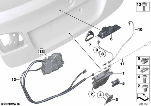 Automatische Kofferschließung für die BMW 5 F10 -Serie, F18 (OEM 51247273752). Original BMW.