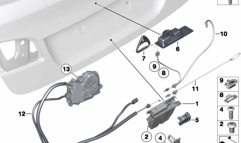 Protection cover OEM 51247224054 for BMW 5 F10, F10N, F18, F18N and 7 F01, F01N, F02, F02N, F04 series. Original BMW piece. Ideal for a trunk closure system.