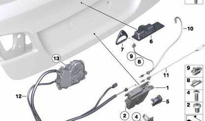 Protection cover OEM 51247224054 for BMW 5 F10, F10N, F18, F18N and 7 F01, F01N, F02, F02N, F04 series. Original BMW piece. Ideal for a trunk closure system.