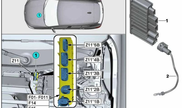 Módulo de alimentación integrado OEM 12638589907 para BMW {F40, F44, F45, F46, F48, F39} y MINI {F54, F55, F56, F57, F60}. Original BMW y MINI.