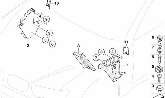 Reposapiés conductor beige OEM 51437011068 para BMW Serie 7 {E65, E66}. Original BMW.