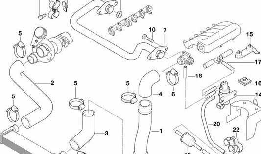 Pressure Pipe for BMW 3 Series E36 (OEM 11612246662). Original BMW