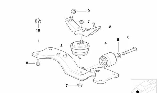 Adaptador soporte caja de cambios OEM 23701141846 para BMW E38 730i con cambio automático. Compatible con modelos fabricados entre 1993 y 1996. Original BMW.