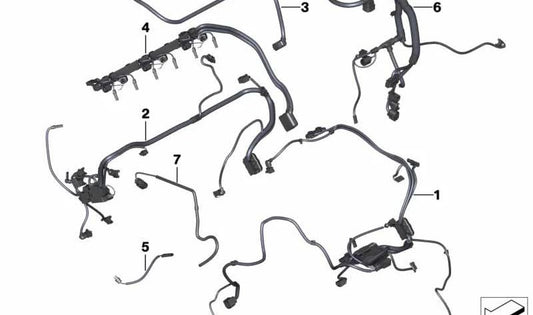 Chicote de fiação do módulo de transmissão do motor para BMW F25, F26 (OEM 12538646726). BMW original