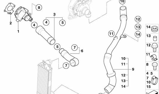 Tubo de presión OEM 11617801105 para MINI R50 One D. Original MINI.