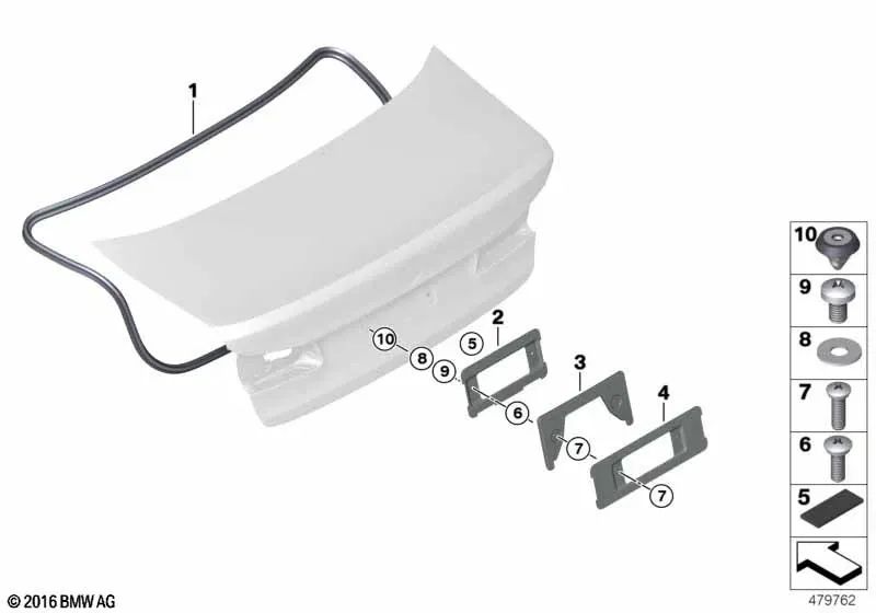 Dichtung Heckklappe for BMW 5 Series F90, G30, G38 (OEM 51767442715). Genuine BMW