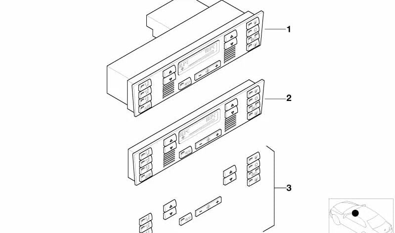 Módulo de control del climatizador digital OEM 64116904834 para BMW E39. Original BMW.