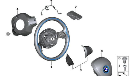 Volante de cuero OEM 32306870785 para BMW i3 I01, i3 I01 LCI. Original BMW.