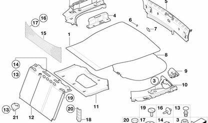 Gancho de sujeción OEM 51477052483 para BMW E66. Original BMW.