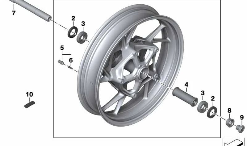 Rueda delantera OEM 36318551409 para BMW Motorrad F 800 R (K73). Original BMW Motorrad.