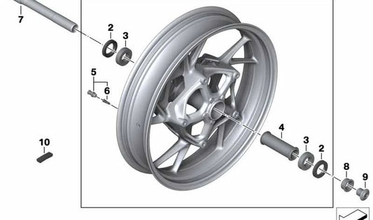 Rueda delantera OEM 36318357964 para motos BMW F800R (K73) 11/2015-09/2019. Original BMW Motorrad.