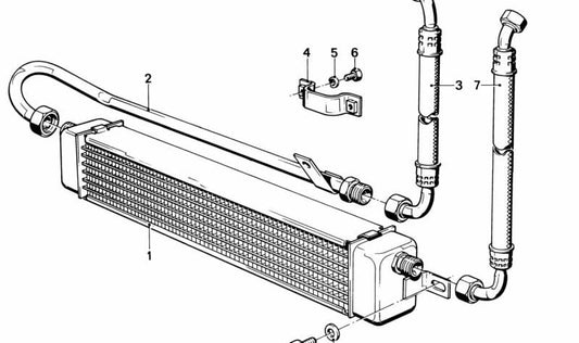 Tubería de refrigeración de aceite motor OEM 17111152314 para BMW E12 535i. Original BMW.