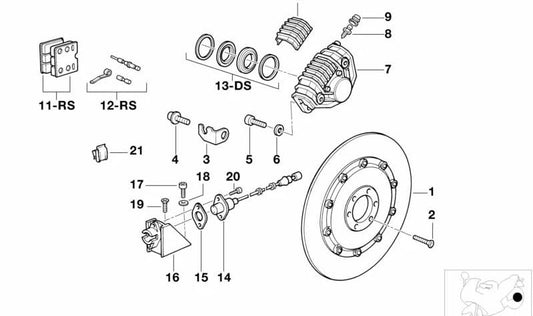 Supporto posteriore ABS OEM 34511458491 per BMW K 75, K 100, K 100 Rs ... e altro. BMW MOTORAD originale.