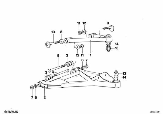 Linker Suspensionsarm für BMW E46, F30, F80 (OEM 31122160797). Original BMW