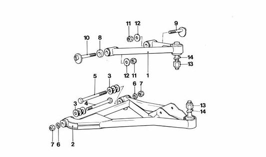 Left suspension arm for various BMW models/series (OEM 31122160358). Original BMW