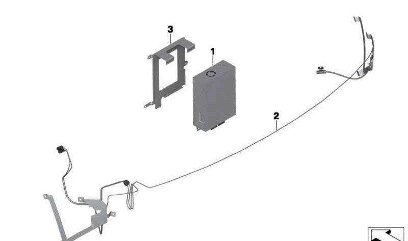 TV Antenna BARRALES OEM 65206912245 for BMW Z4 E85 and E86 {2.0i, 2.2i, 2.5i} (2002–2008). Compatible only with vehicles with TV system. Original BMW.