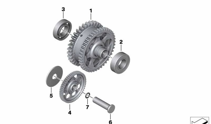 Rodamiento radial rígido OEM 11268358839 para motos BMW S 1000 R, S 1000 RR, M 1000 RR, M 1000 R, S 1000 XR. Original BMW Motorrad.