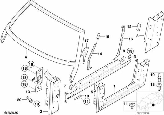 Marco de Ventana para BMW E52 (OEM 41327006290). Original BMW