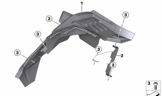 Supporto parafango posteriore OEM 46628566806 per moto BMW C 400 GT, C 400 X. BMW Motorrad originale.