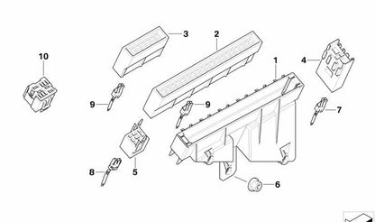 Base de relé OEM 61131387199 para BMW E39, E38. Original BMW.