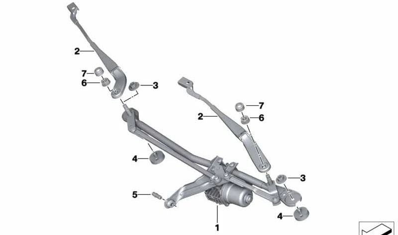 Wiper arm for BMW Z4 G29 (OEM 61619465120). Original BMW