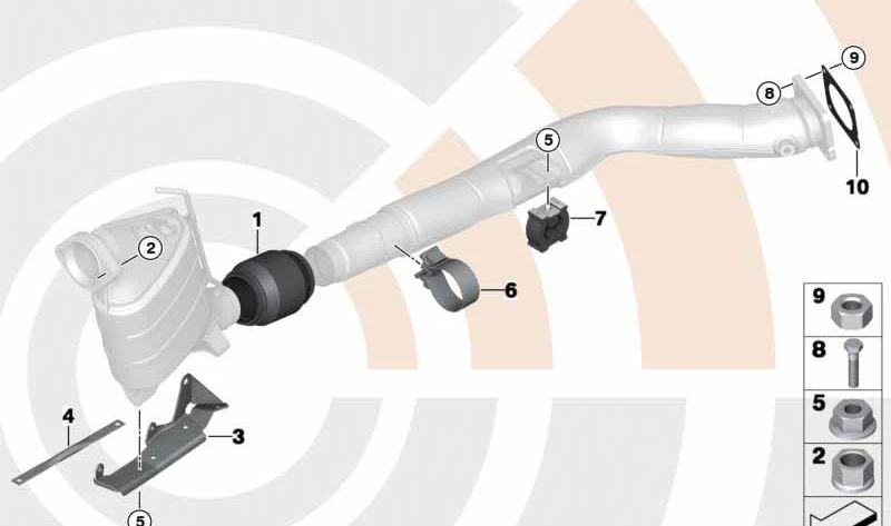 Junta de escape OEM 18307789904 para BMW E60, E61, E65, E66, E83, E53. Pieza original BMW.