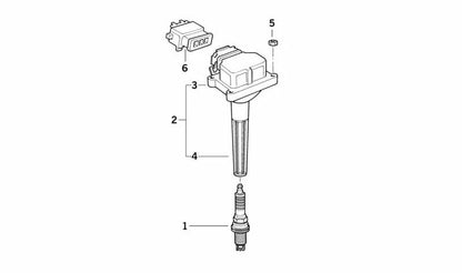 Conector de bujía OEM 12131730521 para BMW E36, E34, E32, E38, E31. Compatible con motores M50. Recambio original BMW.