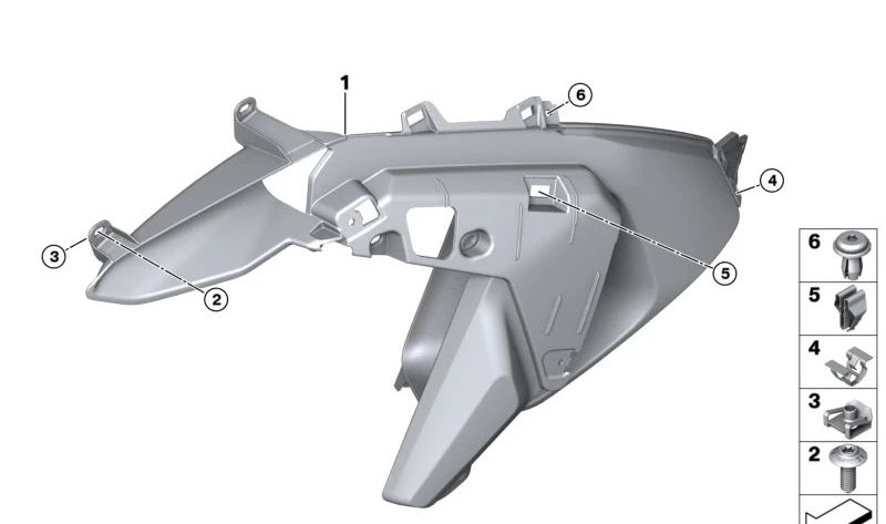 Canalizador de aire de salida derecho OEM 46631541482 para BMW Motorrad R 1300 GS. Original BMW Motorrad.
