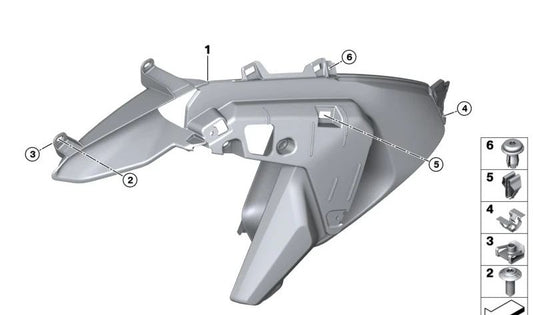 Canalizador de aire de salida derecho OEM 46631541482 para BMW Motorrad R 1300 GS. Original BMW Motorrad.
