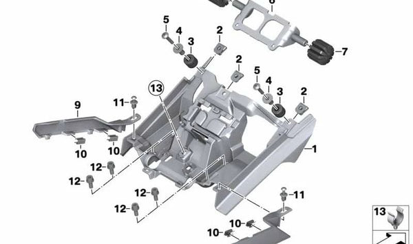 Soporte banqueta asiento trasero OEM 52537710449 para motos BMW K1600GT, K1600GTL, K1600GTL Exclusive. Original BMW Motorrad.