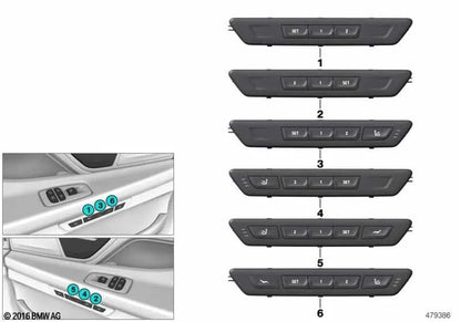 Unidad operación funciones asiento izquierdo OEM 61316826737 para BMW Serie 7 G11, G12 (2015-2019). Original BMW.