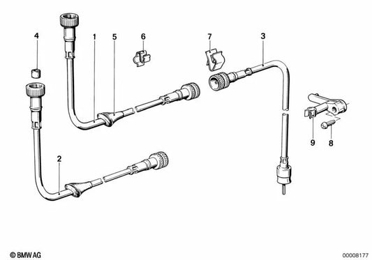 Árbol del tacómetro superior OEM 62121362341 para BMW Serie 6 E24, 2500-3.3Li. Original BMW.