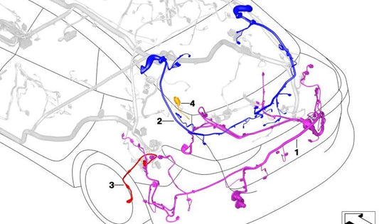 Kit de reparación cableado portón trasero OEM 61115A07A56 para BMW Serie 2 F44. Original BMW.