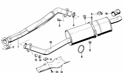 Silencioso trasero OEM 18121175537 para BMW E21. Compatible con todos los modelos de la serie E21. Original BMW.