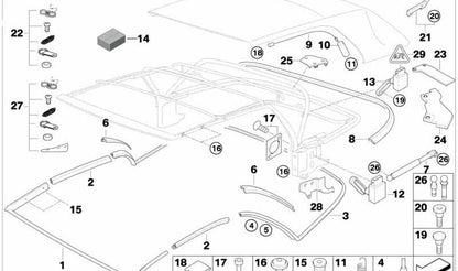 Guía de fijación para abrazadera OEM 54318268978 para BMW E46. Original BMW.