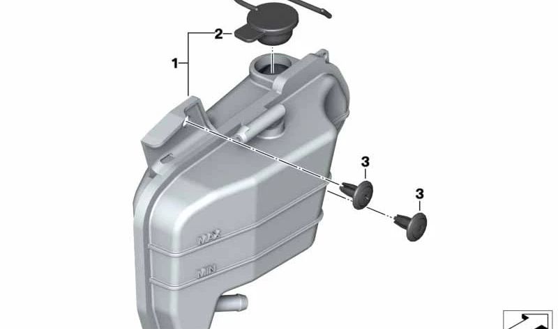 Tapa de cierre OEM 17138558367 para BMW Motorrad G 310 RR, G 310 GS y G 310 R (todos los años y versiones indicadas). Original BMW Motorrad.