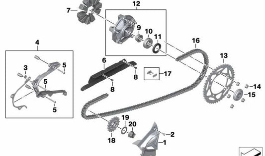 Recubrimiento de piñón OEM 33818405330 para BMW Motorrad S 1000 XR, M 1000 XR. Original BMW Motorrad.
