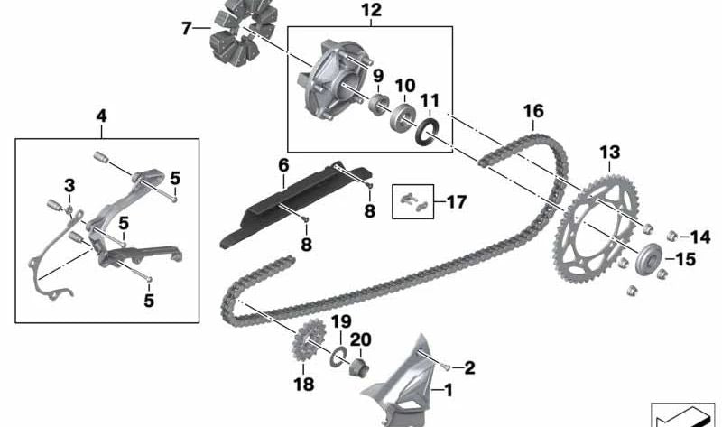 Tornillo ISA M6x45 AL OEM 11147724486 para motos BMW K 1600 GT, K 1600 GTL, K 1600 Bagger, S 1000 RR, S 1000 XR, S 1000 R, M 1000 R... y más. Original BMW Motorrad