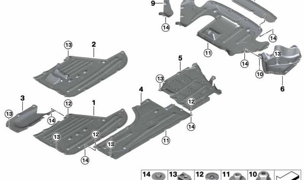 Protector inferior lateral izquierdo OEM 51757447153 para BMW Serie 3 G28. Original BMW.