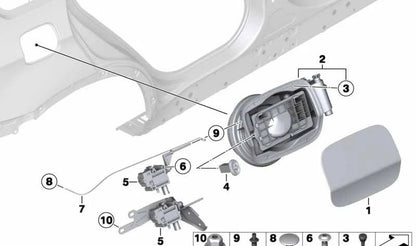 Tapa de llenado de combustible OEM 51177181305 para BMW E71, E72. Original BMW.