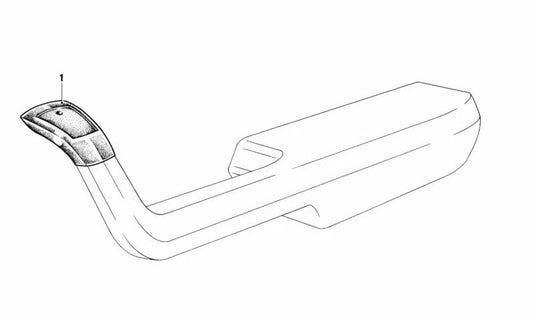 Reposabrazos delantero izquierdo (parte superior) OEM 51411822575 para BMW E21 y E12. Color azul marino. Pieza original BMW.