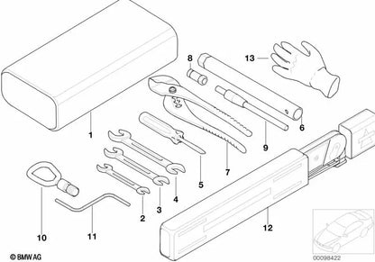 Notfallkurbel für BMW E36, E46 Series 3 und Z8 E52 (OEM 67618370817). Original BMW.