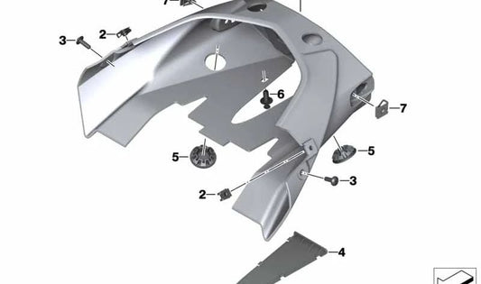 Cubierta trasera OEM 46627680255 para BMW Motorrad R 1200 GS (K50), R 1200 GS Adventure (K51), R 1250 GS (K50), R 1250 GS Adventure (K51). Original BMW Motorrad.