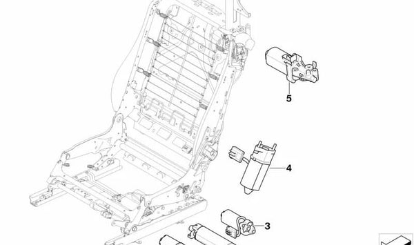 Motor ajuste altura asiento OEM 61129151863 para BMW E93, E93N. Válido para sistemas eléctricos de asiento delantero. Pieza original BMW.