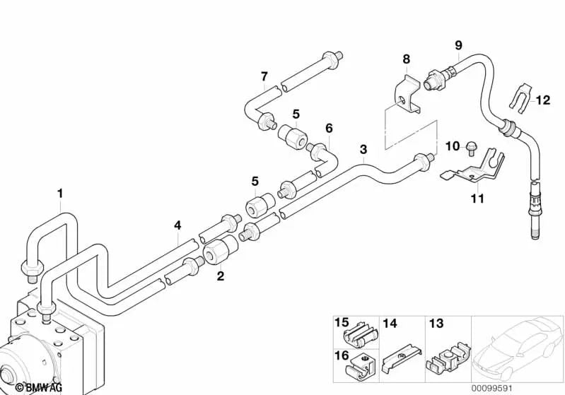 Tubería para BMW Serie 3 E46 (OEM 34326754861). Original BMW