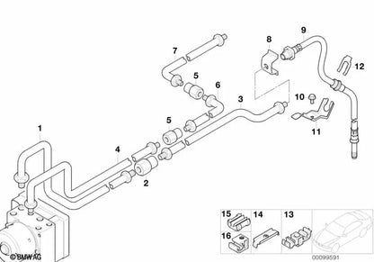 Tubería para BMW Serie 3 E46 (OEM 34326754861). Original BMW