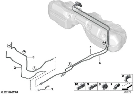 Filtro della linea di alimentazione del carburante per BMW G42, G20, G21, G28, G22, G23, G26 (OEM 16127458378). BMW originale