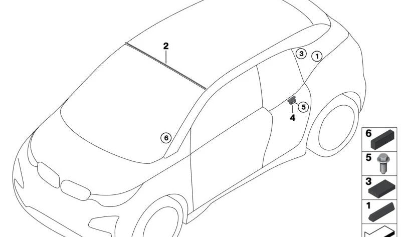 Cubierta superior del parabrisas OEM 51317302233 para BMW i3 (I01, I01N). Pieza original BMW.