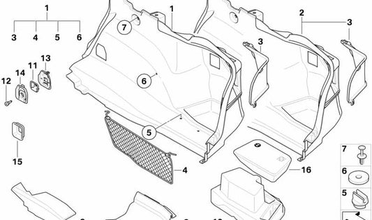 Soporte derecho del portaequipos OEM 61352996638 para BMW E82 118d, 120d, 120i. Compatible con versiones manuales y automáticas. Original BMW.